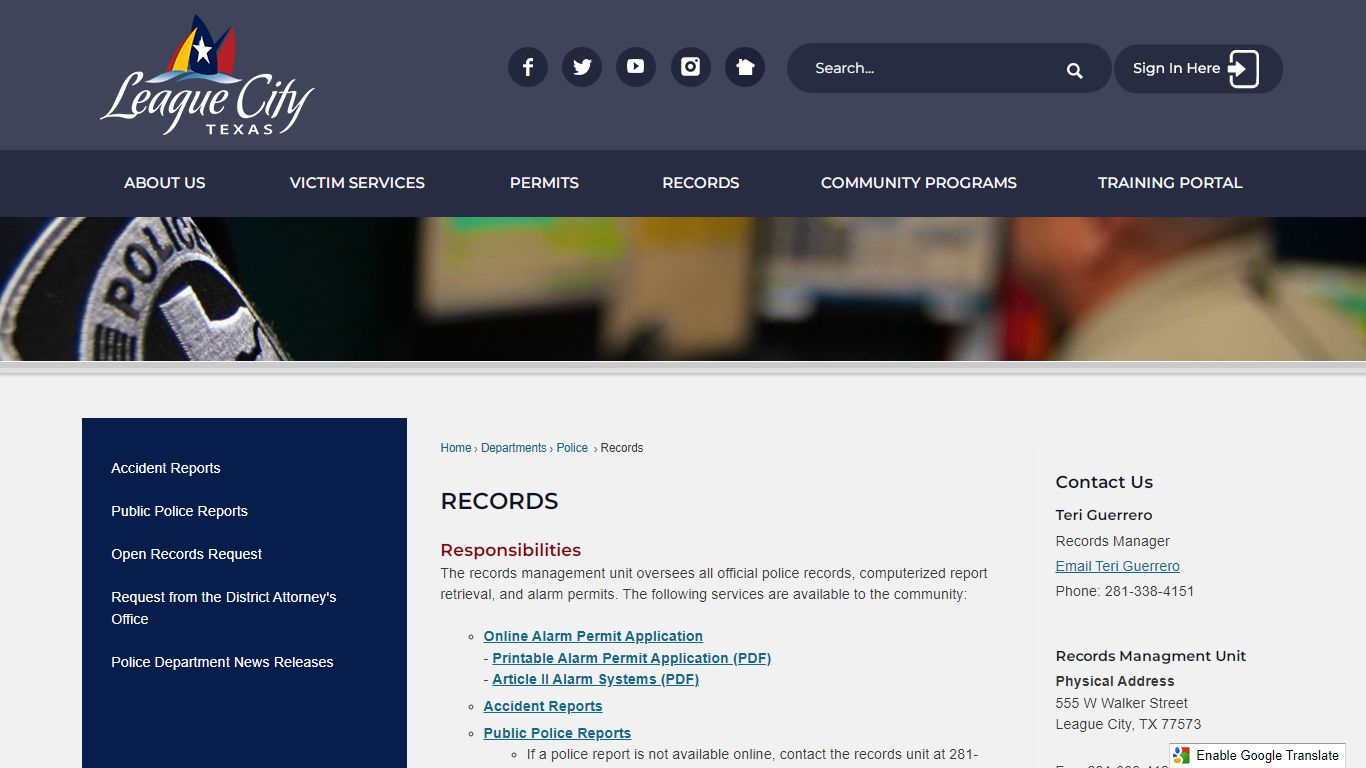 Records Management Unit | The League City Official Website!